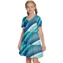 Pastel Beach Wave I Kids  Short Sleeve Tiered Mini Dress View2