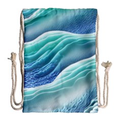 Pastel Beach Wave I Drawstring Bag (large) by GardenOfOphir