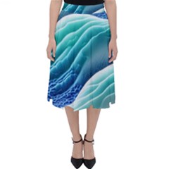 Pastel Beach Wave I Classic Midi Skirt by GardenOfOphir