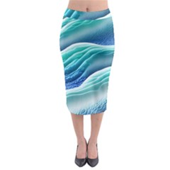 Pastel Beach Wave I Midi Pencil Skirt by GardenOfOphir