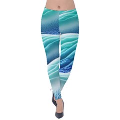 Pastel Beach Wave I Velvet Leggings by GardenOfOphir