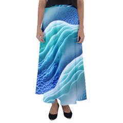 Pastel Beach Wave I Flared Maxi Skirt by GardenOfOphir