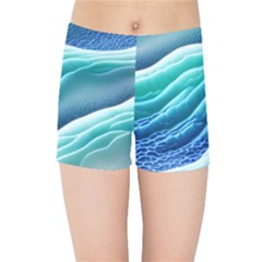 Pastel Beach Wave I Kids  Sports Shorts by GardenOfOphir