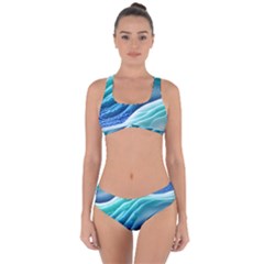 Pastel Beach Wave I Criss Cross Bikini Set by GardenOfOphir