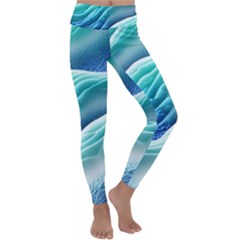 Pastel Beach Wave I Kids  Lightweight Velour Classic Yoga Leggings by GardenOfOphir