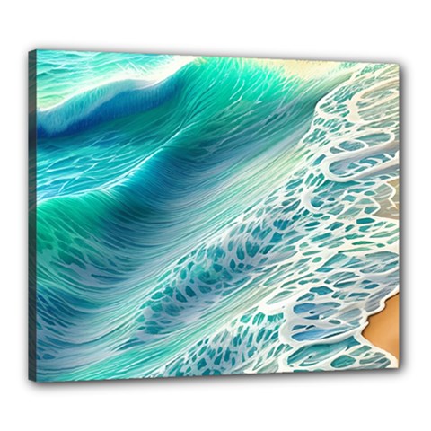 Pastel Beach Wave Canvas 24  X 20  (stretched) by GardenOfOphir