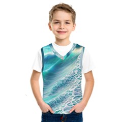 Pastel Beach Wave Kids  Basketball Tank Top by GardenOfOphir