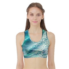 Pastel Beach Wave Sports Bra With Border by GardenOfOphir