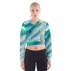 Pastel Beach Wave Cropped Sweatshirt