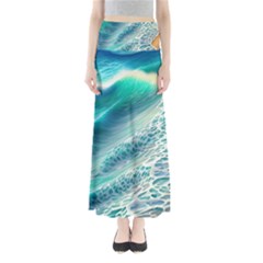 Pastel Beach Wave Full Length Maxi Skirt by GardenOfOphir