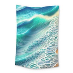 Pastel Beach Wave Small Tapestry by GardenOfOphir