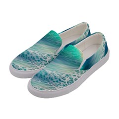 Pastel Beach Wave Women s Canvas Slip Ons