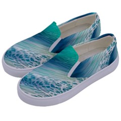 Pastel Beach Wave Kids  Canvas Slip Ons