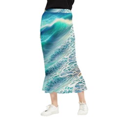 Pastel Beach Wave Maxi Fishtail Chiffon Skirt by GardenOfOphir