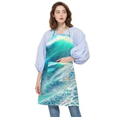 Pastel Beach Wave Pocket Apron by GardenOfOphir