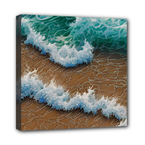 Abstract Waves Summertime On The Sea Mini Canvas 8  X 8  (stretched) by GardenOfOphir