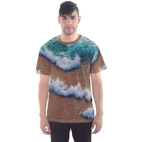 Abstract Waves Summertime On The Sea Men s Sport Mesh Tee by GardenOfOphir