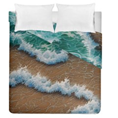 Abstract Waves Summertime On The Sea Duvet Cover Double Side (queen Size) by GardenOfOphir