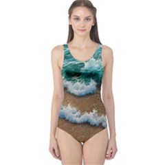 Abstract Waves Summertime On The Sea One Piece Swimsuit by GardenOfOphir