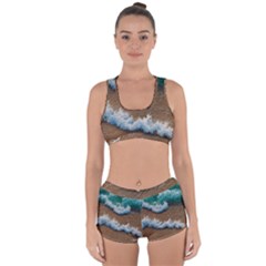 Abstract Waves Summertime On The Sea Racerback Boyleg Bikini Set