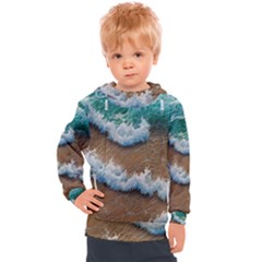 Abstract Waves Summertime On The Sea Kids  Hooded Pullover by GardenOfOphir