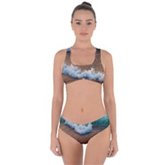 Abstract Waves Summertime On The Sea Criss Cross Bikini Set by GardenOfOphir