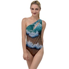 Abstract Waves Summertime On The Sea To One Side Swimsuit by GardenOfOphir