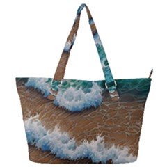 Abstract Waves Summertime On The Sea Full Print Shoulder Bag by GardenOfOphir