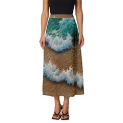 Abstract Waves Summertime On The Sea Classic Midi Chiffon Skirt