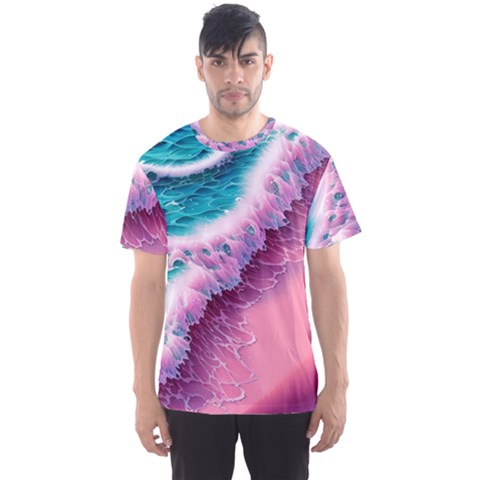 Summer Waves In Pink Ii Men s Sport Mesh Tee by GardenOfOphir