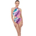 Summer Waves In Pink Ii Halter Side Cut Swimsuit View1