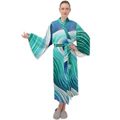 The Power Of The Ocean Iii Maxi Velvet Kimono by GardenOfOphir