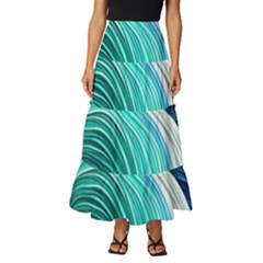 The Power Of The Ocean Iii Tiered Ruffle Maxi Skirt