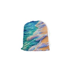 Waves At The Ocean s Edge Drawstring Pouch (xs) by GardenOfOphir