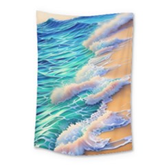 Waves At The Ocean s Edge Small Tapestry by GardenOfOphir