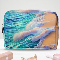 Waves At The Ocean s Edge Make Up Pouch (medium) by GardenOfOphir