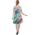 Waves At The Ocean s Edge Cut Out Shoulders Chiffon Dress View2