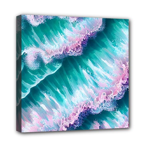 Summer Waves In Pink Iii Mini Canvas 8  X 8  (stretched) by GardenOfOphir