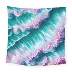 Summer Waves In Pink Iii Square Tapestry (large) by GardenOfOphir