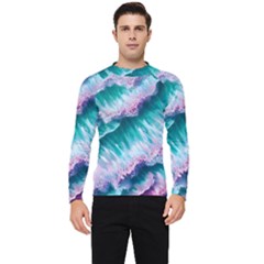 Summer Waves In Pink Iii Men s Long Sleeve Rash Guard by GardenOfOphir