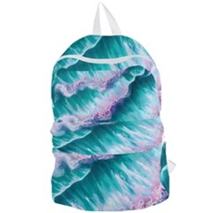 Summer Waves In Pink Iii Foldable Lightweight Backpack by GardenOfOphir