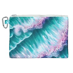 Summer Waves In Pink Iii Canvas Cosmetic Bag (xl) by GardenOfOphir