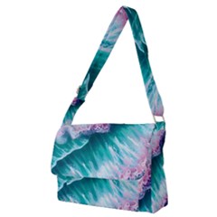 Summer Waves In Pink Iii Full Print Messenger Bag (m) by GardenOfOphir