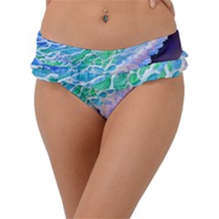 Blue Wave Ii Frill Bikini Bottoms by GardenOfOphir