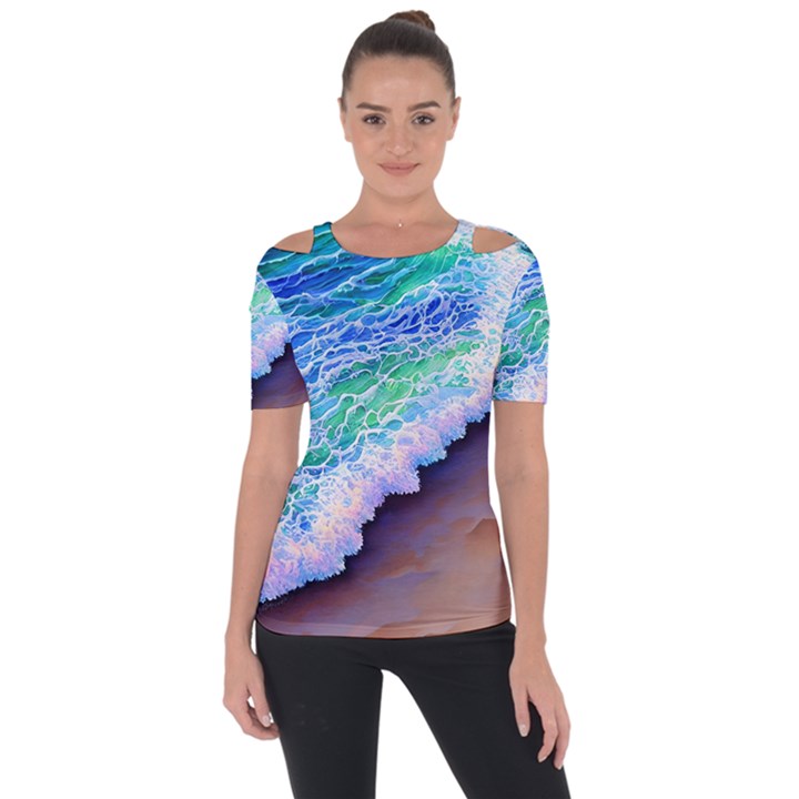 Blue Wave Ii Shoulder Cut Out Short Sleeve Top