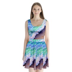 Blue Wave Ii Split Back Mini Dress  by GardenOfOphir