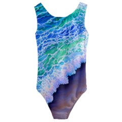 Blue Wave Ii Kids  Cut-out Back One Piece Swimsuit by GardenOfOphir