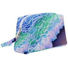 Blue Wave Ii Wristlet Pouch Bag (large) by GardenOfOphir