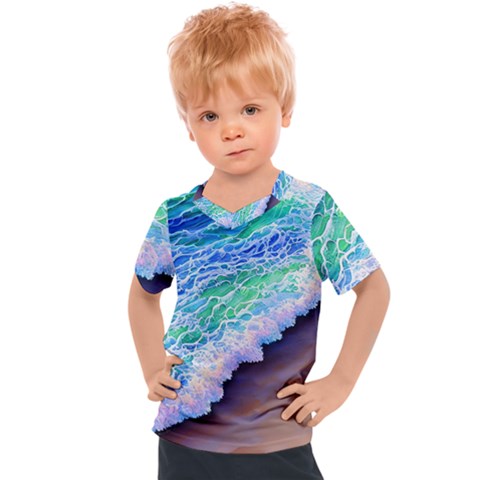 Blue Wave Ii Kids  Sports Tee by GardenOfOphir