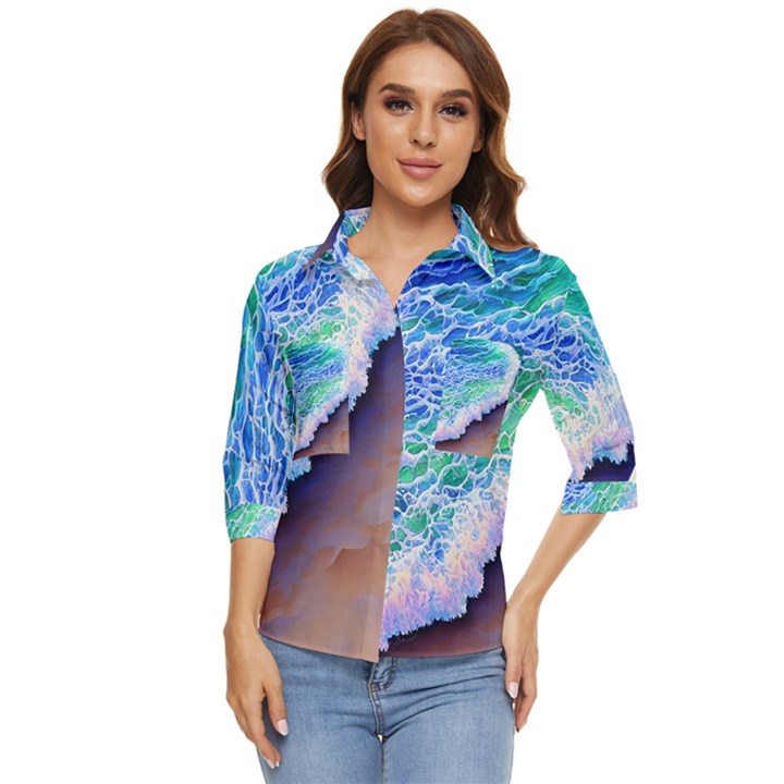 Blue Wave Ii Women s Quarter Sleeve Pocket Shirt